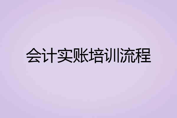 会计实账培训流程