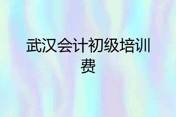 武汉会计初级培训费