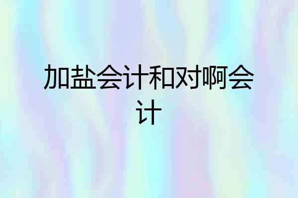 加盐会计和对啊会计