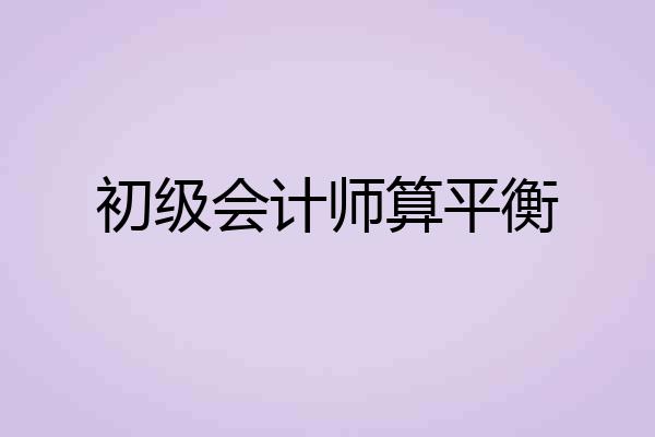 初级会计师算平衡