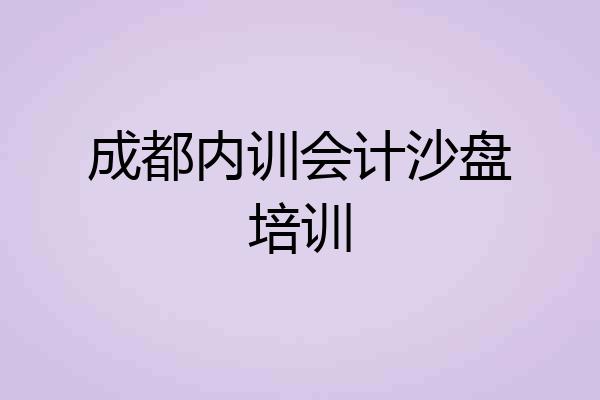 成都内训会计沙盘培训