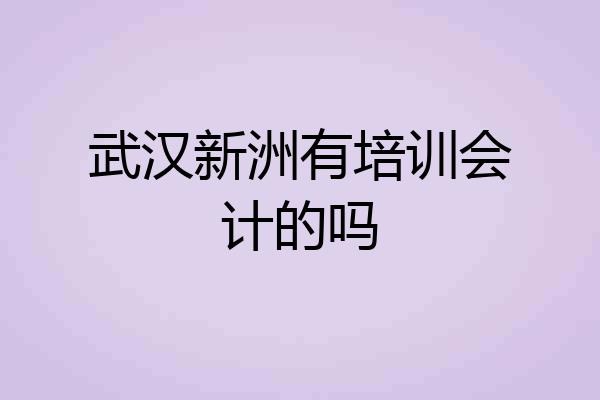 武汉新洲有培训会计的吗