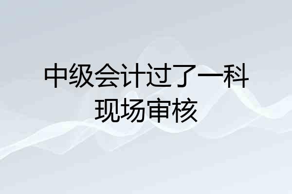 中级会计过了一科现场审核