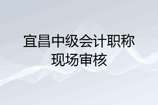 宜昌中级会计职称现场审核