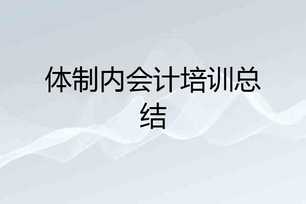 体制内会计培训总结