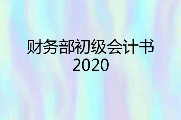 财务部初级会计书2020