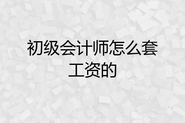 初级会计师怎么套工资的