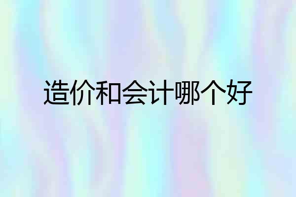 造价和会计哪个好