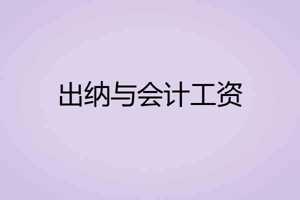 出纳与会计工资