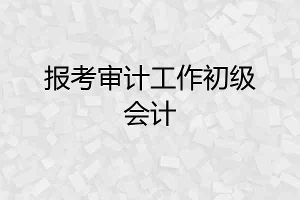 报考审计工作初级会计
