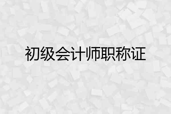 初级会计师职称证