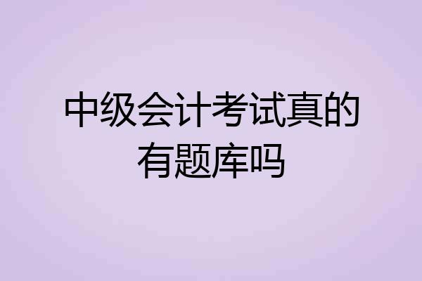 中级会计考试真的有题库吗