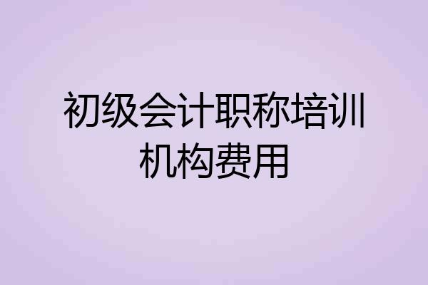初级会计职称培训机构费用