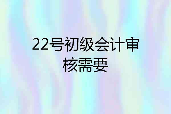 22号初级会计审核需要