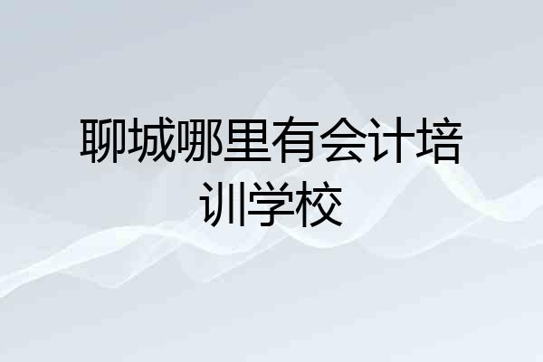 聊城哪里有会计培训学校
