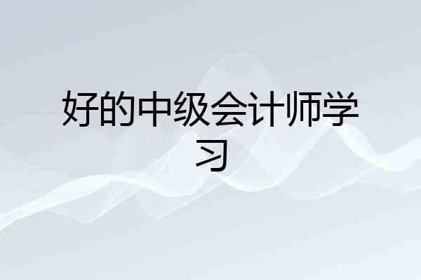 好的中级会计师学习