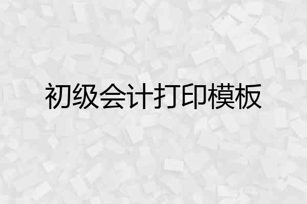初级会计打印模板