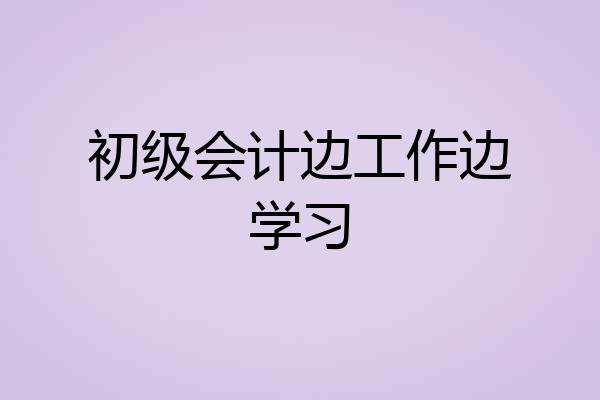 初级会计边工作边学习