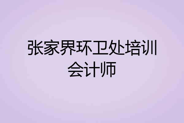 张家界环卫处培训会计师