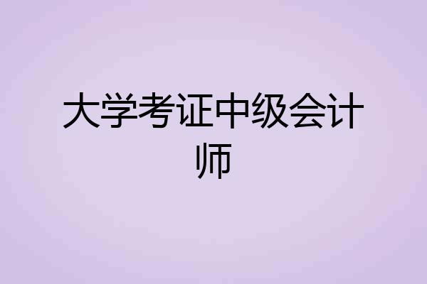 大学考证中级会计师