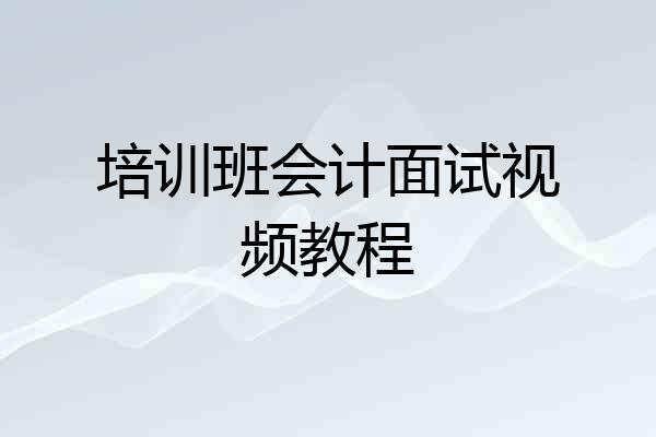 培训班会计面试视频教程