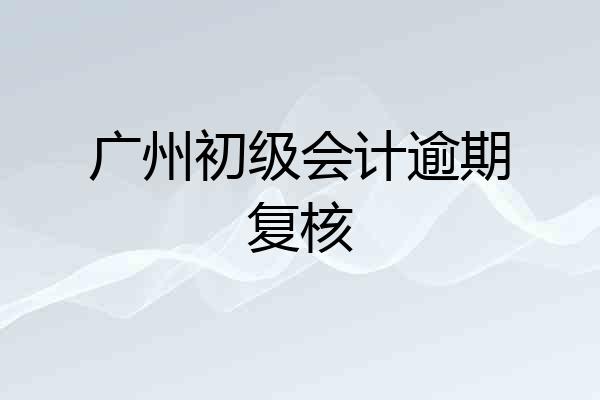 广州初级会计逾期复核