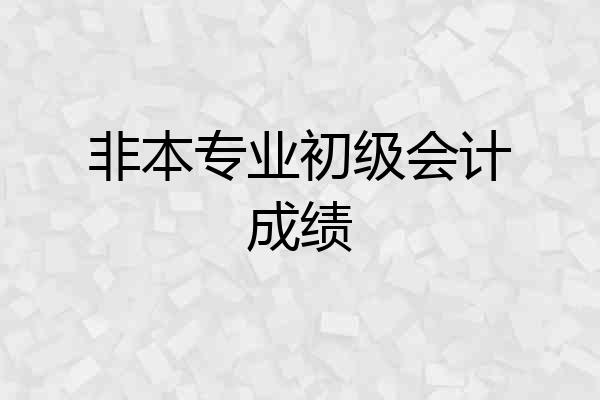非本专业初级会计成绩