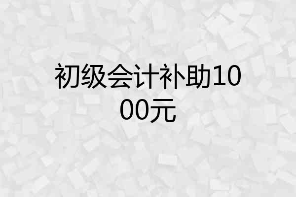 初级会计补助1000元