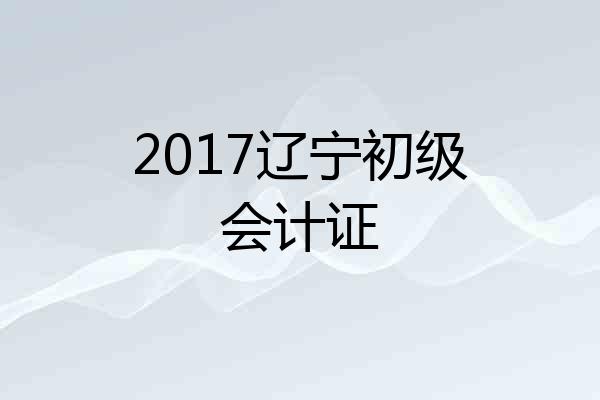 2017辽宁初级会计证
