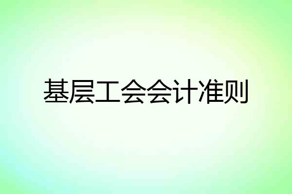 基层工会会计准则