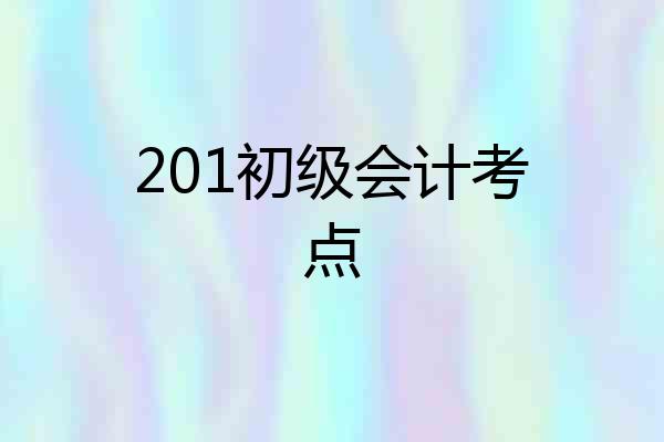 201初级会计考点