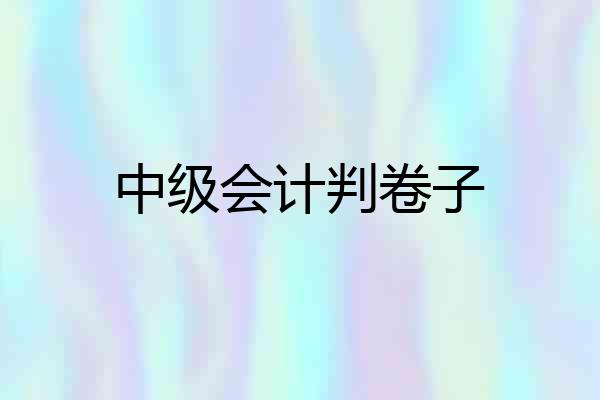中级会计判卷子