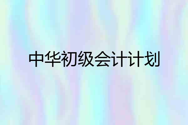 中华初级会计计划