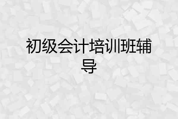 初级会计培训班辅导