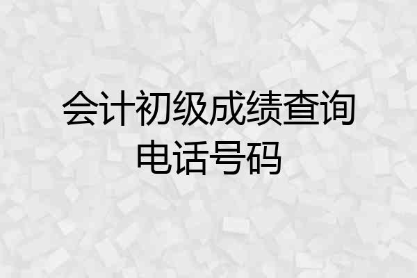 会计初级成绩查询电话号码