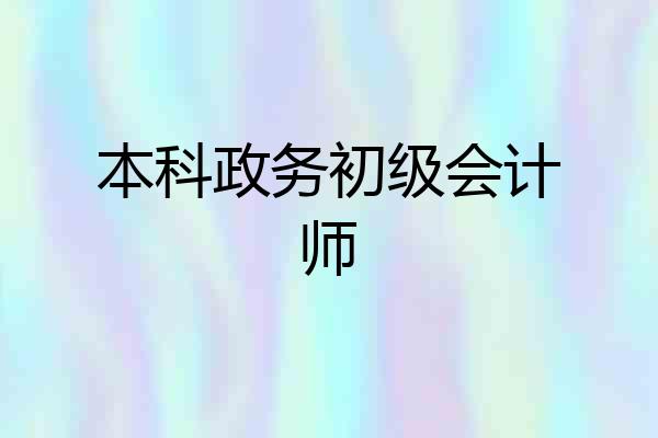 本科政务初级会计师