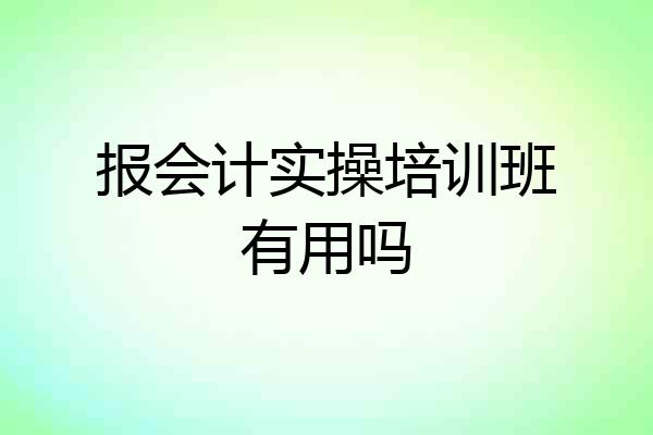 报会计实操培训班有用吗