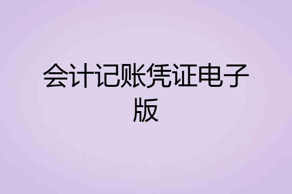 会计记账凭证电子版