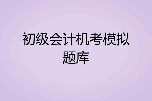 初级会计机考模拟题库