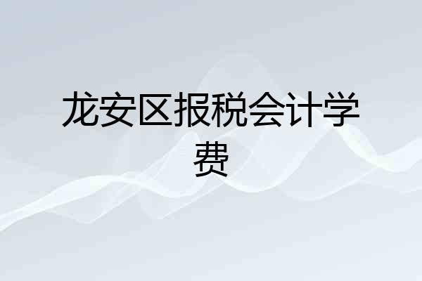 龙安区报税会计学费