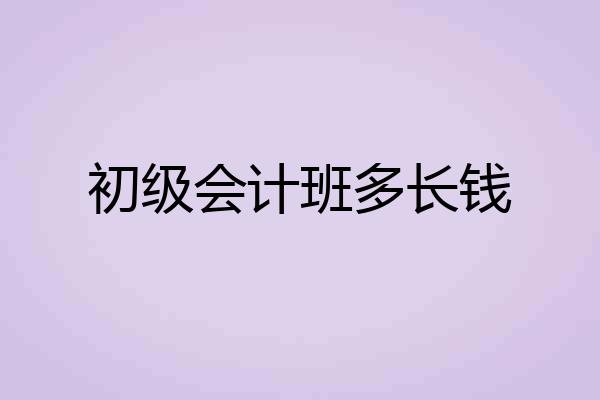 初级会计班多长钱