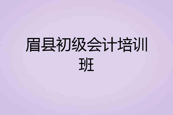 眉县初级会计培训班