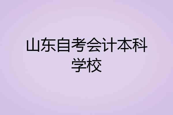 山东自考会计本科学校