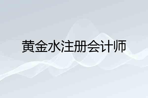 黄金水注册会计师