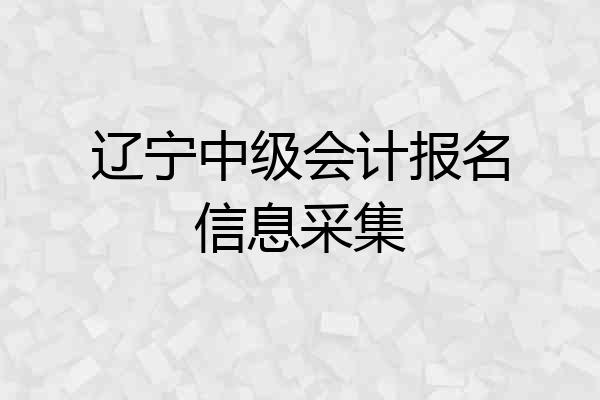 辽宁中级会计报名信息采集