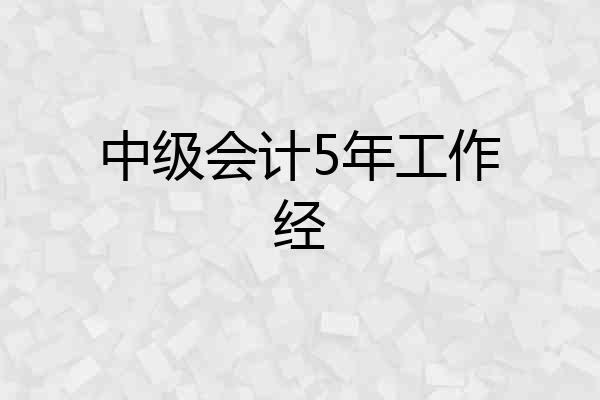 中级会计5年工作经