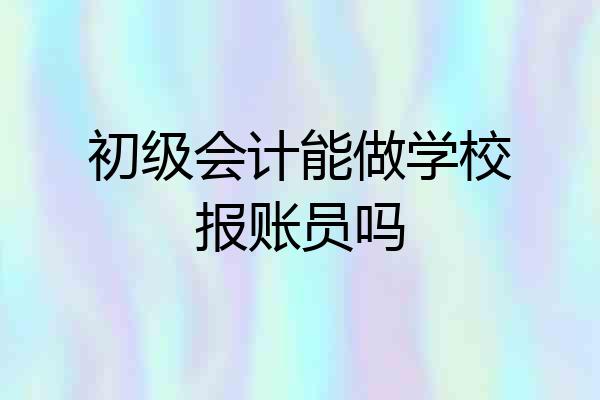 初级会计能做学校报账员吗