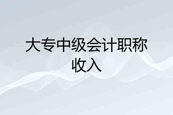 大专中级会计职称收入