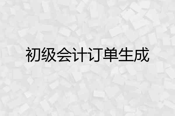 初级会计订单生成