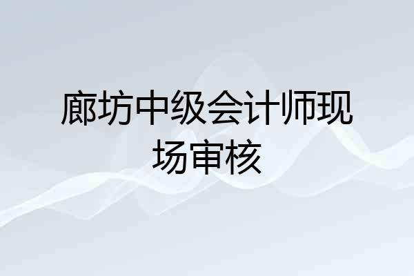 廊坊中级会计师现场审核